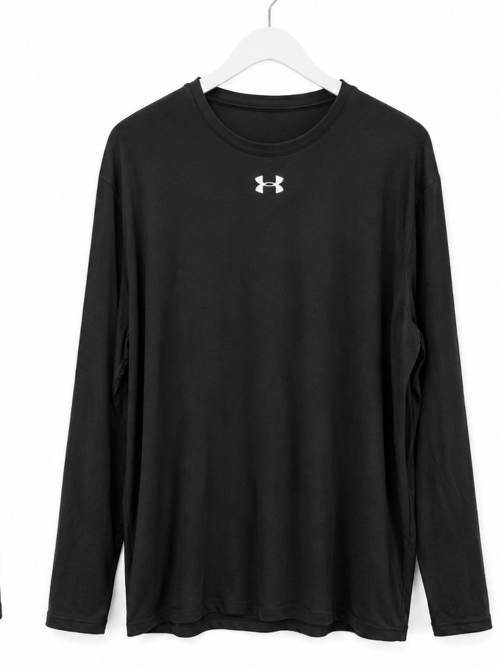 Under Armour Black Long Sleeve Performance Tee with White Logo